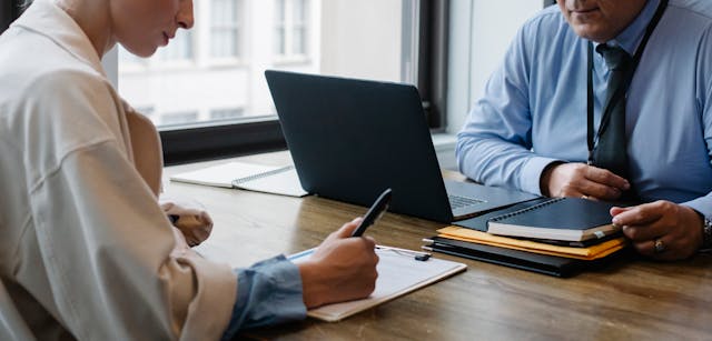 person interviewing a potential tenant